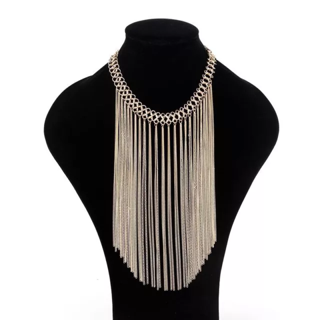 925 Sterling Silver Plated Tassel Drop Long Chain Twist Necklace Jewellery Gift