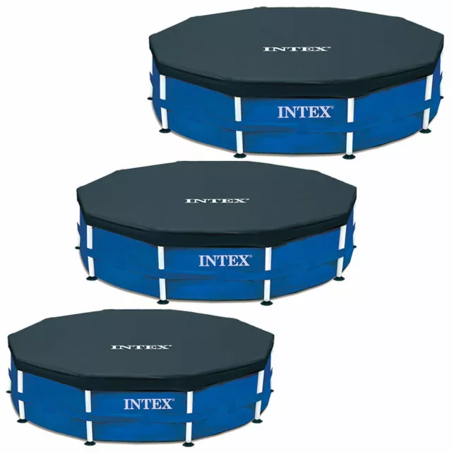 Intex Bâche Cadre Pool 305 366 457cm Couverture de Piscine Armature en Acier