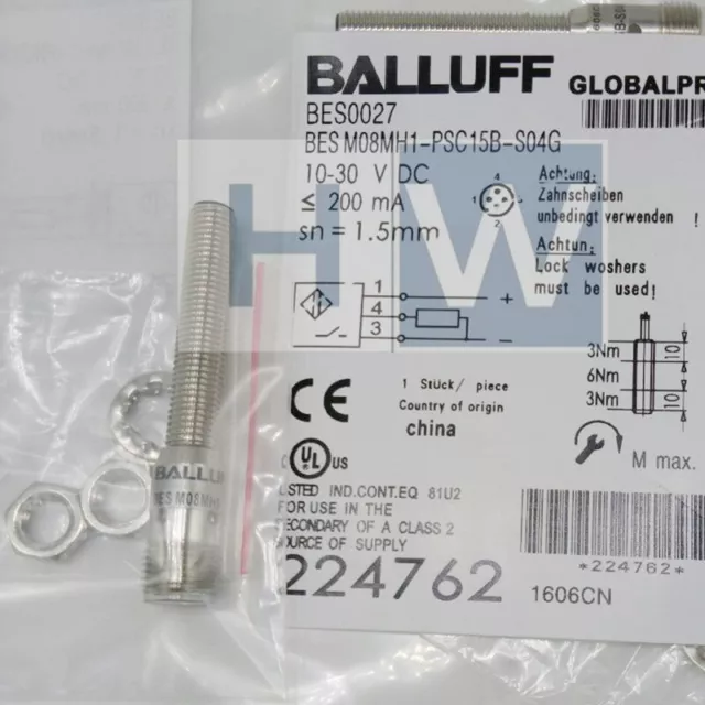 BALLUFF BES M08MH1-PSC15B-S04G BES0027 Inductive Standard Sensors PNP New