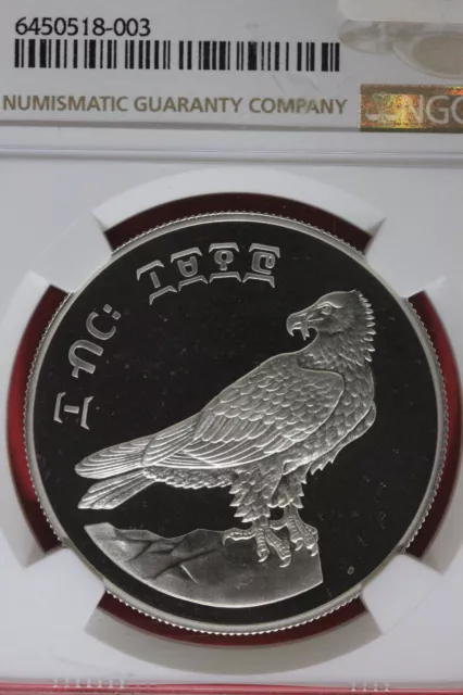 1978 PF 67 Ethiopia Bearded Vulture 10 Birr  Silver Coin NGC Certified OCE 342