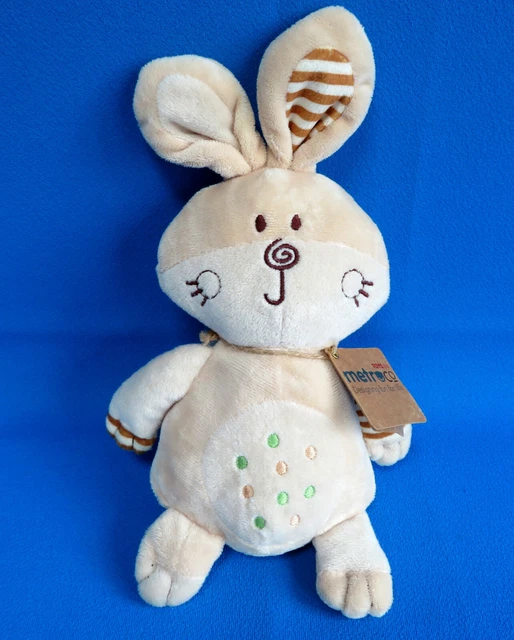 BEIGE BUNNY RABBIT brown & cream soft toy cuddle plush comforter ...