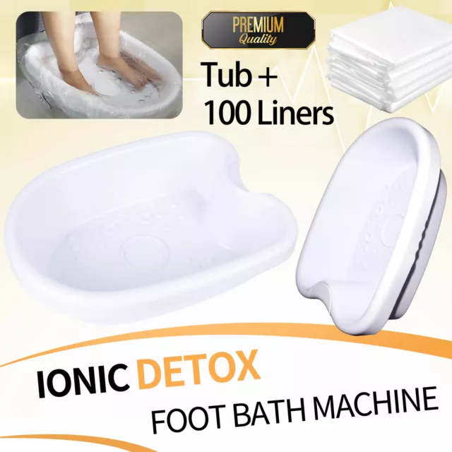 2023 Upgrade Ionic Detox Foot Bath Tub Basin for Detox Machine w/ 100 Liners New