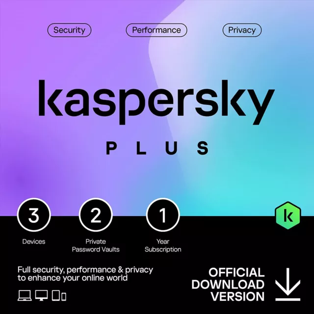 Kaspersky Plus Internet Security 2024 For 3 Device 1 Yr Pc Mac Android Ios Uk Eu