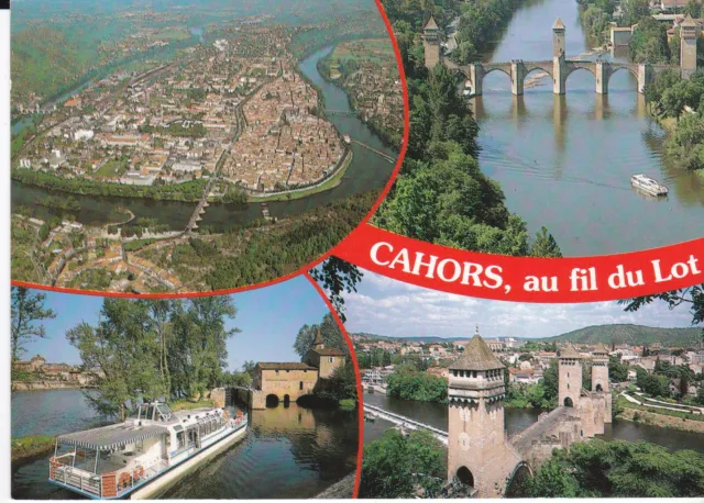 Cpsm Cahors Vue Generale Pont Valentre Ecluse Pont Valentre