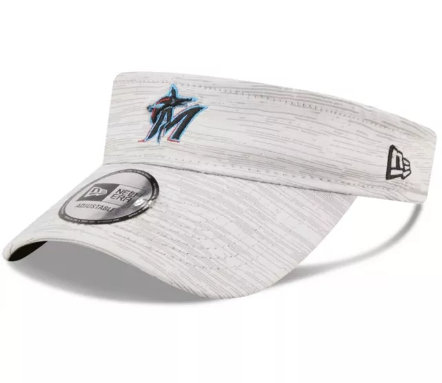 New Era Men's MLB Miami Marlins Gray Distinct Adjustable Visor Strapback NWT