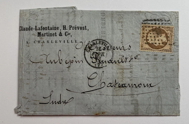 ANCIENNE LETTRE DE France Avec Timbre Napol on 3 N23 40c Orange 1863 ancienne-lettre-de-france-avec-timbre-napol-on-3-n23-40c-orange-1863
