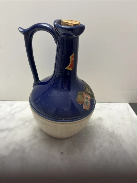 Vintage/Antique Rare of Leith Wine Bottle Jug with Stopper France Colbalt Blue