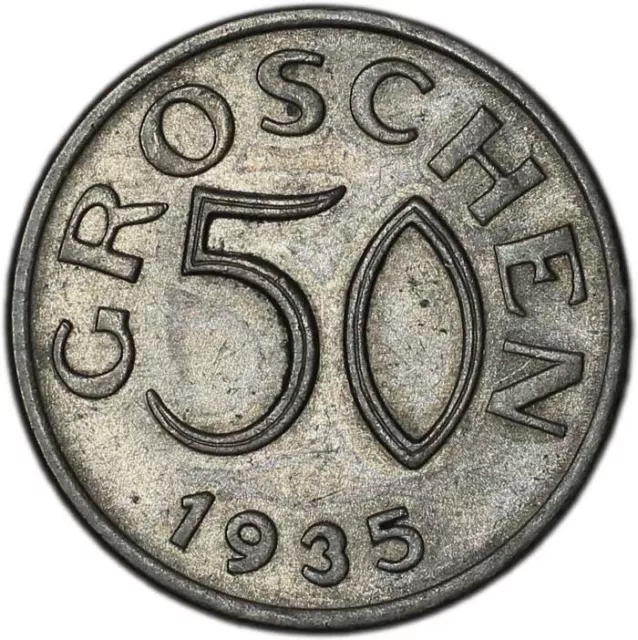 AUSTRIA coin 50 Groschen 1935 aUNC