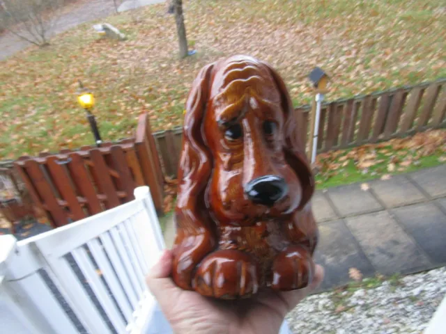 Lovely + Large~[ 10" Tall ] Ceramic Brown Puppy Dog Figurine~~2 Pounds!!! 6