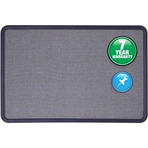 Quartet Contour Fabric Bulletin Board, 4' x 3', Blue Frame, Blue Fabric (7694BE)