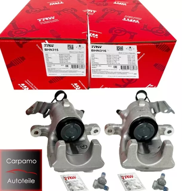 2x TRW Bremssattel hinten BHN315 & BHN316 Opel Astra G H Combo Meriva A Zafira A