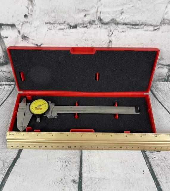 Starrett 120AM-150 Dial Caliper, Stainless Steel, 0-150mm Range, Yellow Face