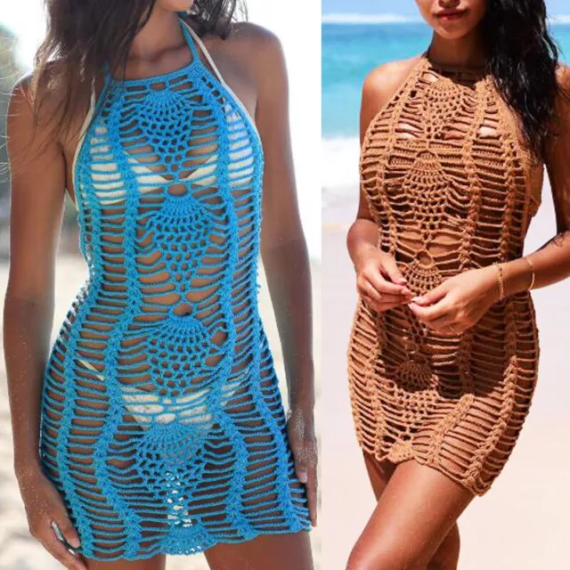 Summer Womens Dress Crochet Bathing Suit Swimsuit Beach Swimwear Bikini Cover Up