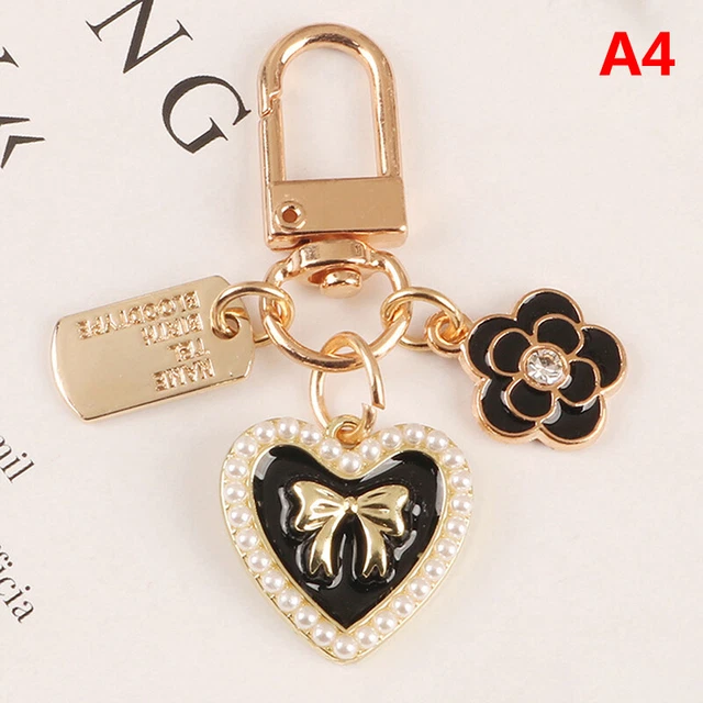 Exquisite Keychain Fashion Pearl Love Flower Keyring Geometric Key Chain GAIR