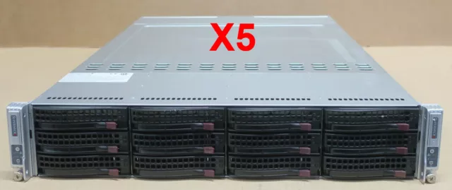 5x Supermicro SuperServer 6027TR-DTRF 2-Node Server X9DRT-HF CTO No CPU/Mem/HDD