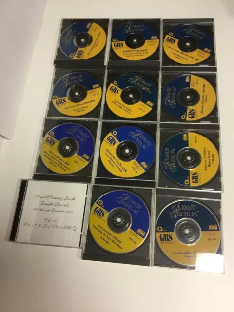 Automated Archives GRS Data CD Lot 12 CD’s Genealogy