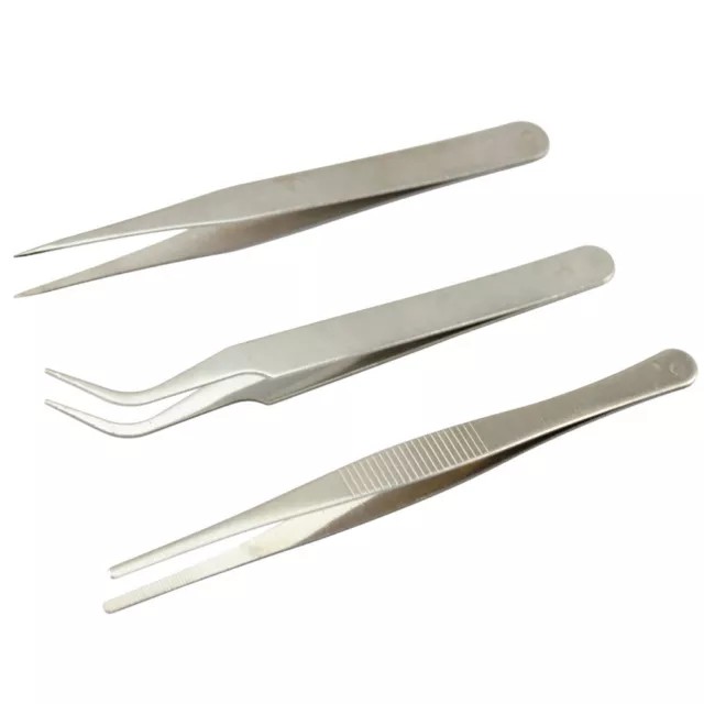 3pcs RepairPrecision Jewellery Making Tool Stainless Steel Electronic Tweezer~mj