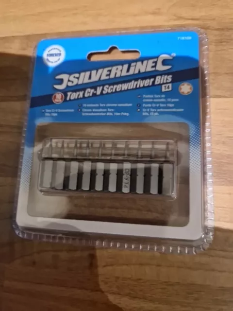 10X 10er Packungen Silverline Torx Cr-V Bits T4 1/4 Zoll Sechskantantrieb 25 mm Länge UVP £75