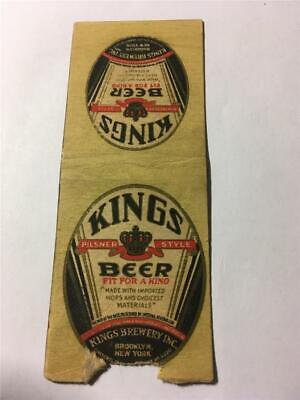 1930's Kings Beer Kings Brewery Inc Brooklyn NY BOBTAIL Matchcover