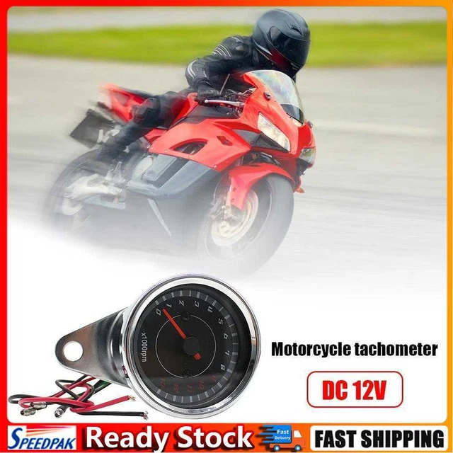 12V Analog Tachometer REV Counter with Blue LED Backlight for Motorcycle ATV UTV