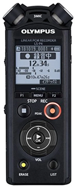 OLYMPUS Linear PCM Recorder LS-P4 Black Free Shipping with Tracking# New Japan