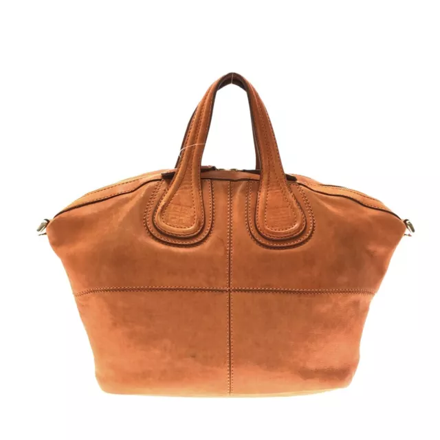 Auth GIVENCHY Nightingale Orange Leather Handbag