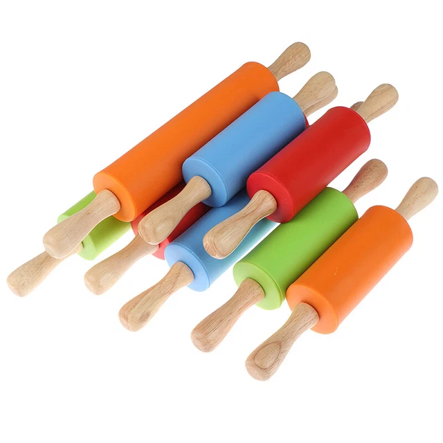 Manico in legno antiaderente perni arrotolanti silicone farina per pasticceria cucina_H7