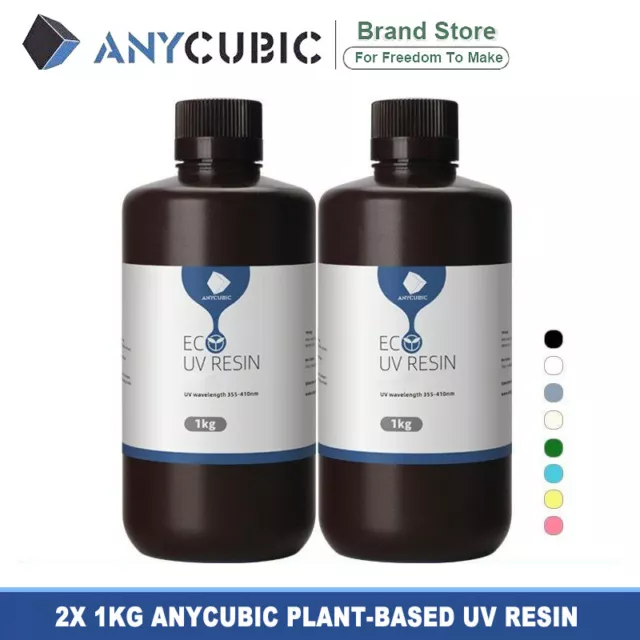 2X 1KG ANYCUBIC Plant-based ECO UV Resin For SLA 3D Printer Photon Mono ...