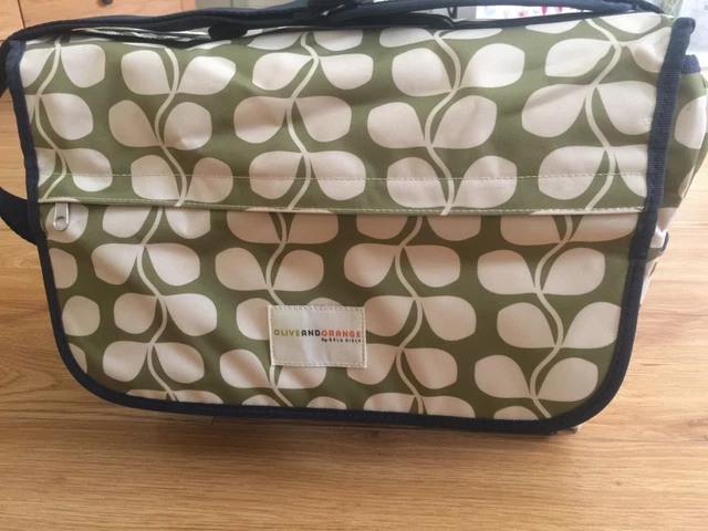 OLIVE AND ORANGE by Orla Kiely single pannier bike cycle bag- New