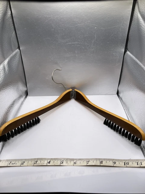 Vintage Folding Wooden Travel Hanger & Clothes Brush Combo Made in W Germany