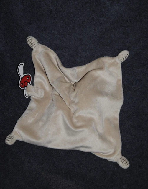 Doudou Plat Lapin Beige  ABC NICOTOY SIMBA Toys KIABI Attache Tétine TTBE 2