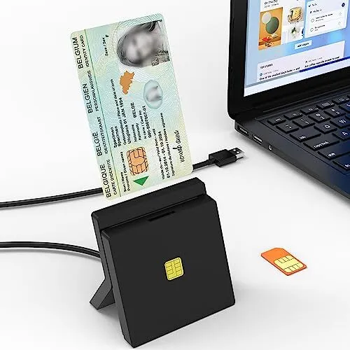 4 en 1 Lecteur Carte Identité Belge USB C, Lecteur de Carte SIM