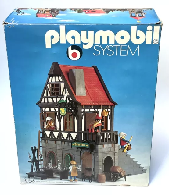 Playmobil 3448 v1 1977 Auberge médiéval complet en bon état avec boîte + notice