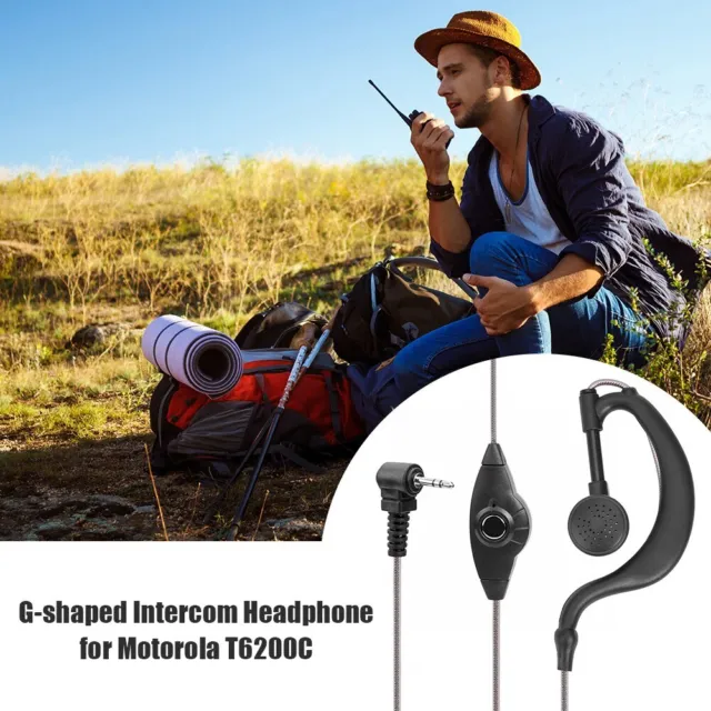 G Shape 2.5mm 1-Pin Plug Clip-Ear Earpiece Headset w/PTT Mic for Motorola Radio
