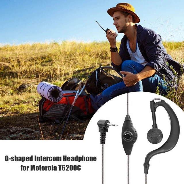 G Shape 2.5mm 1-Pin Plug Clip-Ear Earpiece Headset w/PTT Mic for Motorola Radio