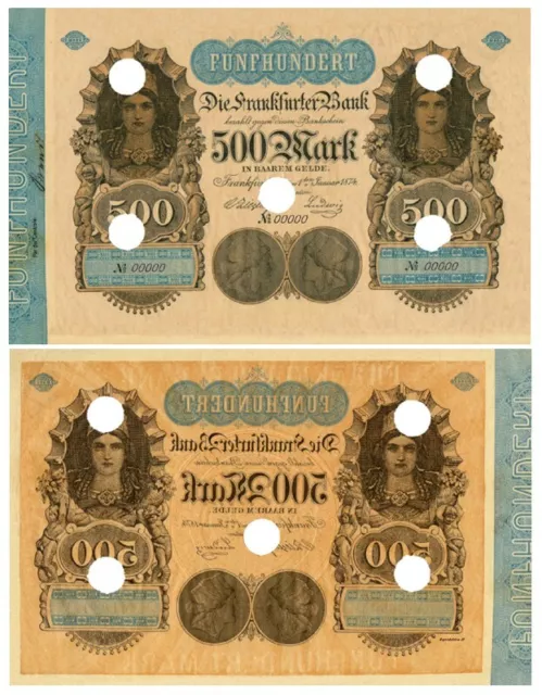 Fünfhundert Mark, 500 Mark, Die Frankfurter Bank,1874, Reproduktion 