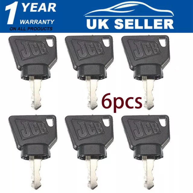 6PCS For JCB 3CX Ignition Key For Switch Starter JCB Parts Digger Plant Keys UK