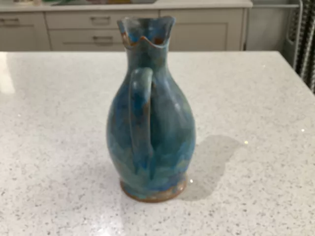 Antique  Studio pottery Carrigaline blue mottled jug/vase 2