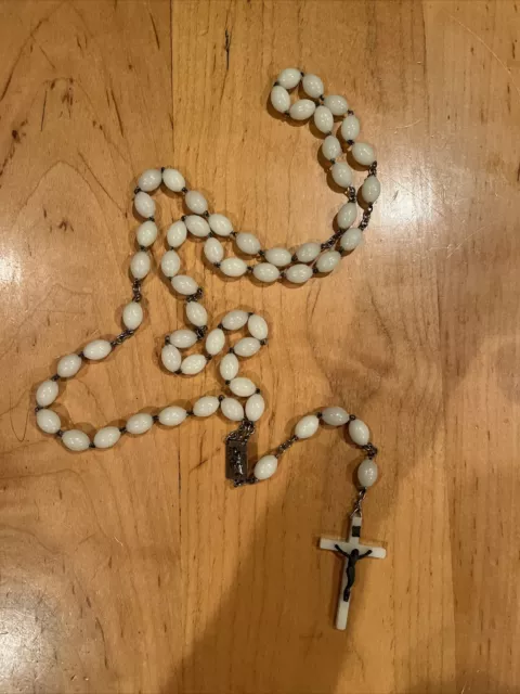 Vintage Luminous Bakelite Rosary Beads 1950s Glows In The Dark