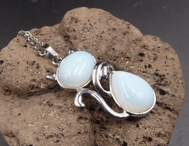 Collier En Argent 925 Avec Pendentif Opale Triplette Kangourou - Certifié Australie - Neuf Avec étiquettes