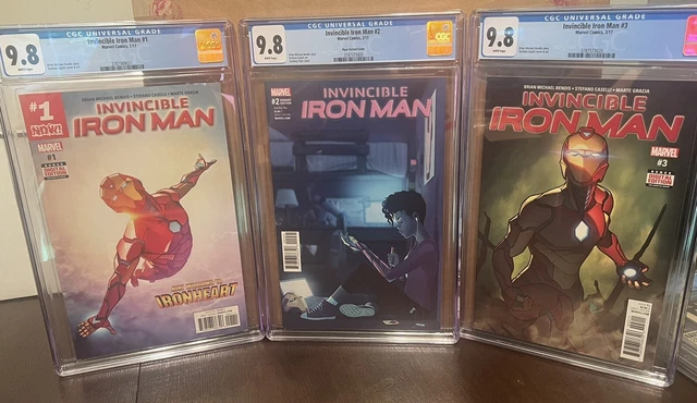 Invincible Iron Man # 1, 2, 3 Riri Williams Ironheart 2017 CGC 9.8 Set! 1:25