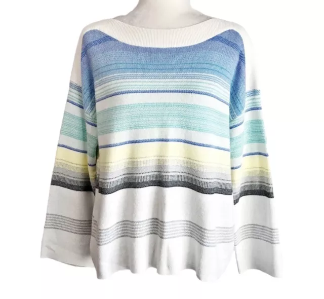 JOHN PAUL RICHARD Pullover Knit Sweater Women’s Plus Size XXL Stripe Top Multi