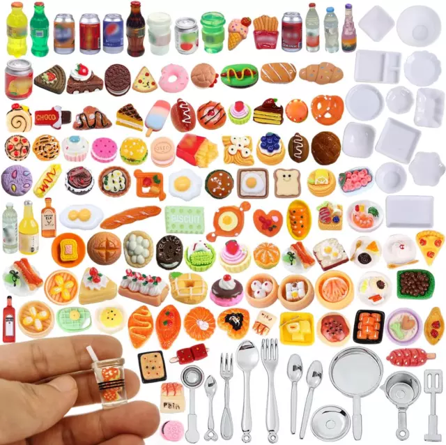 150Pieces Miniature Food Drink Bottles Adults Dollhouse,Soda Pop Cans Pretend...