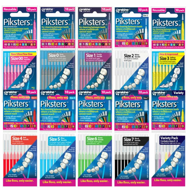 Piksters Interdental Brushes | Reusable Oral Hygiene Clean Teeth | Choose Size