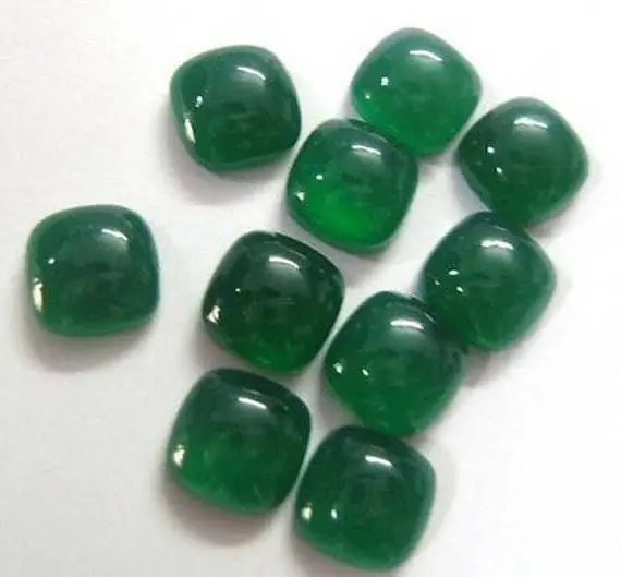 Wholesale Lot Natural Green Onyx Cushion Cabochon 5x5MM Loose Gemstones