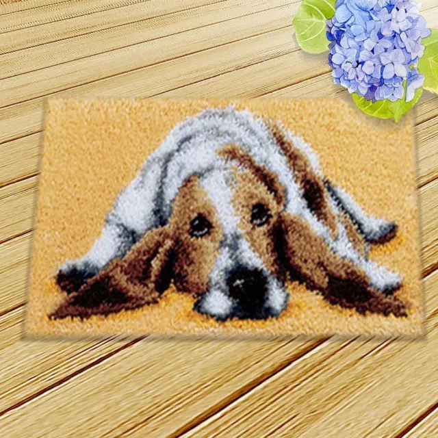 Puppy Dog Latch Hook Rug Kit Animal Latch Hook Kits With Printed Canvas DIY Mat