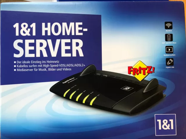 Fritz Box SL Router Modem VDSL 1&1 Homeserver schwarz mit ÖVP und Handbuch
