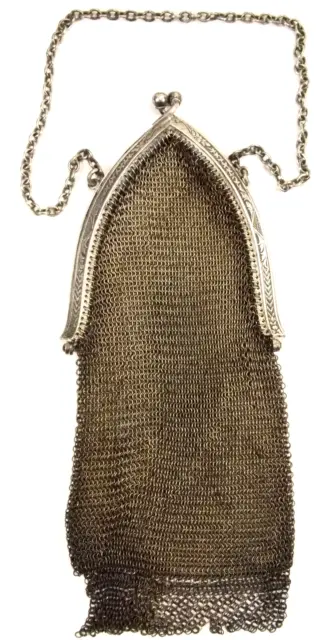 Antique Whiting & Davis Silver Chain Mesh Purse Lovely!