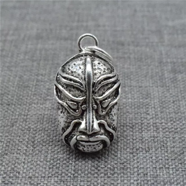 925 Sterling Silver Chinese Opera Mask Charm Pendant for Necklace