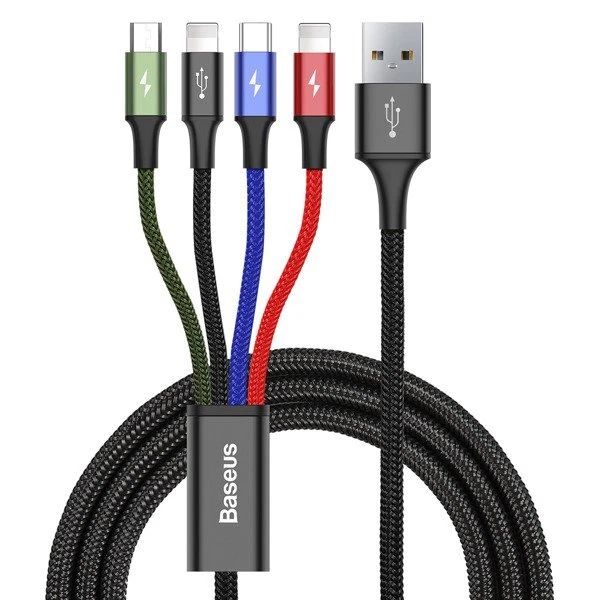 Baseus 4 in 1 Schnell Ladekabel Multi Micro USB Typ C Handy für Apple Samsung iP